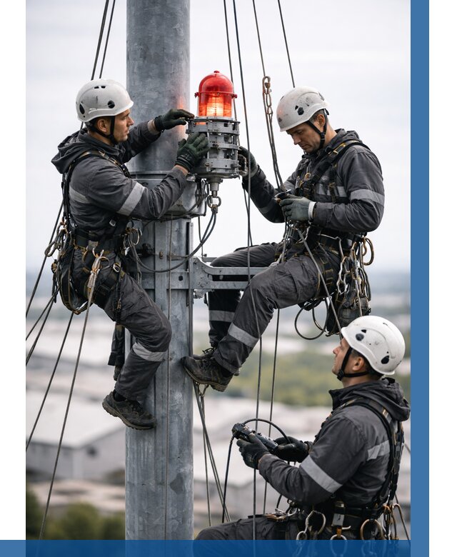 Монтаж заградительных огней в Дивногорске от 8594 р. | ВЫСОТНИК-Двн