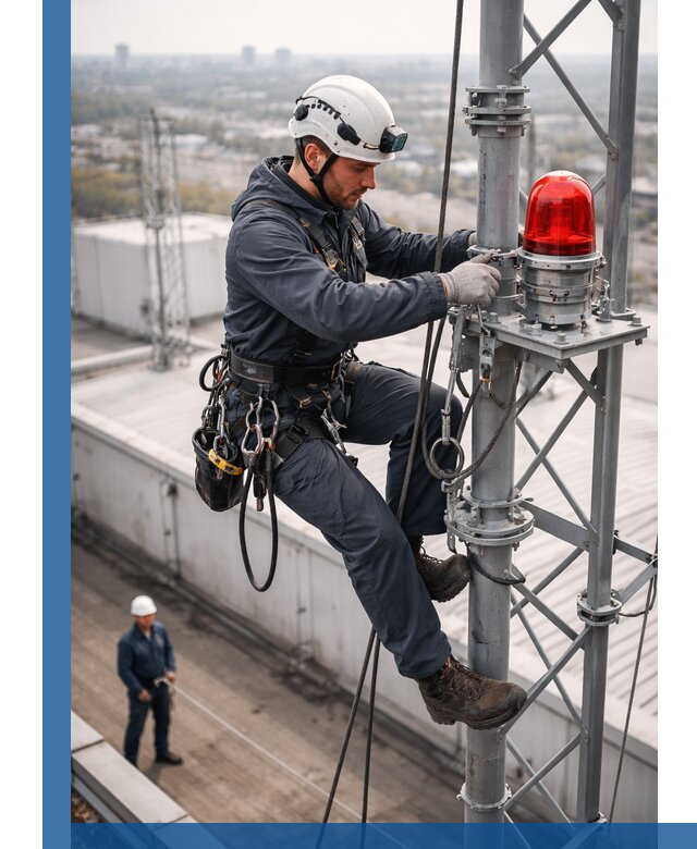 Монтаж заградительных огней и обслуживание объектов в Дивногорске