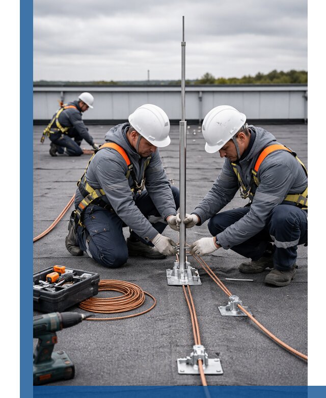 Монтаж молниезащиты на кровле в Дивногорске под ключ с гарантией