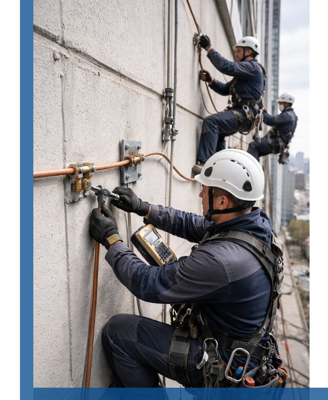 Монтаж системы заземления здания и молниезащиты в Дивногорске