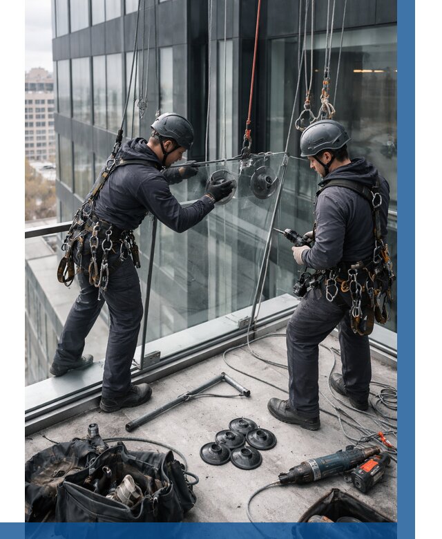 Монтаж стеклянных ограждений в Дивногорске от 2528 р. | ВЫСОТНИК-Двн