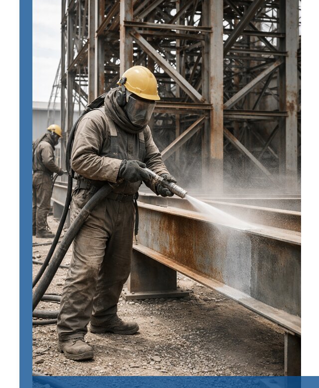 Пескоструйная очистка металлоконструкций в Дивногорске промышленная