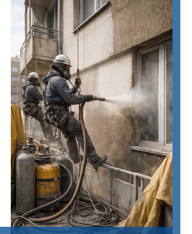 Пескоструйная очистка фасада в Дивногорске от 657 р. | ВЫСОТНИК-Двн