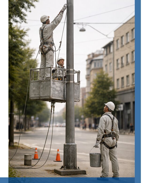 Покраска опор освещения в Дивногорске от 5055 р. | ВЫСОТНИК-Двн