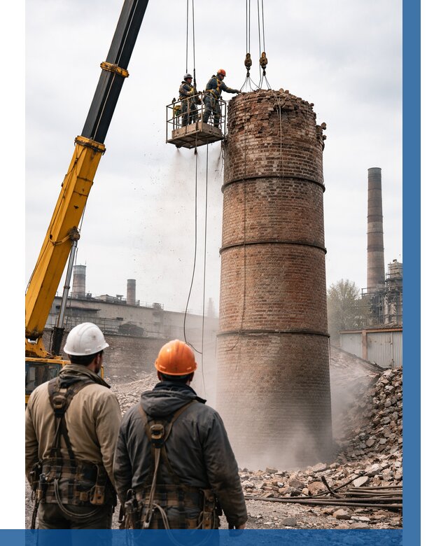 Демонтаж дымовой трубы в Дивногорске от 90990 р. | ВЫСОТНИК-Двн, смета