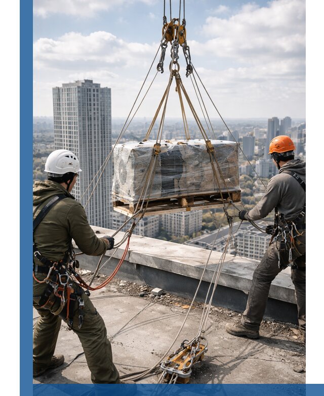 Подъем и монтаж крупногабаритных грузов на крышу в Дивногорске
