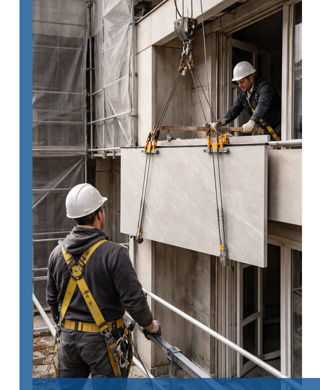 Подъем керамогранита на этаж в Дивногорске грузчиками и техникой