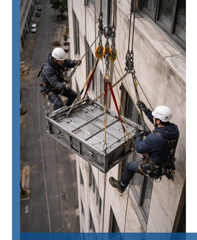 Спуск и подъем грузов по фасаду в Дивногорске для зданий