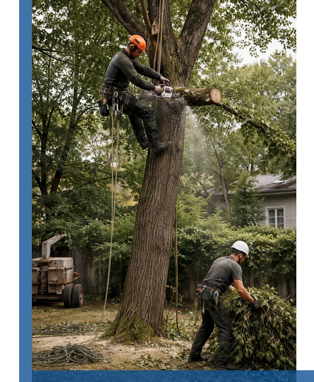 Кронирование деревьев в Дивногорске, безопасная высотная обрезка