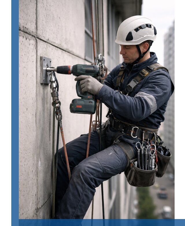 Установка анкерных точек для высотных работ в Дивногорске