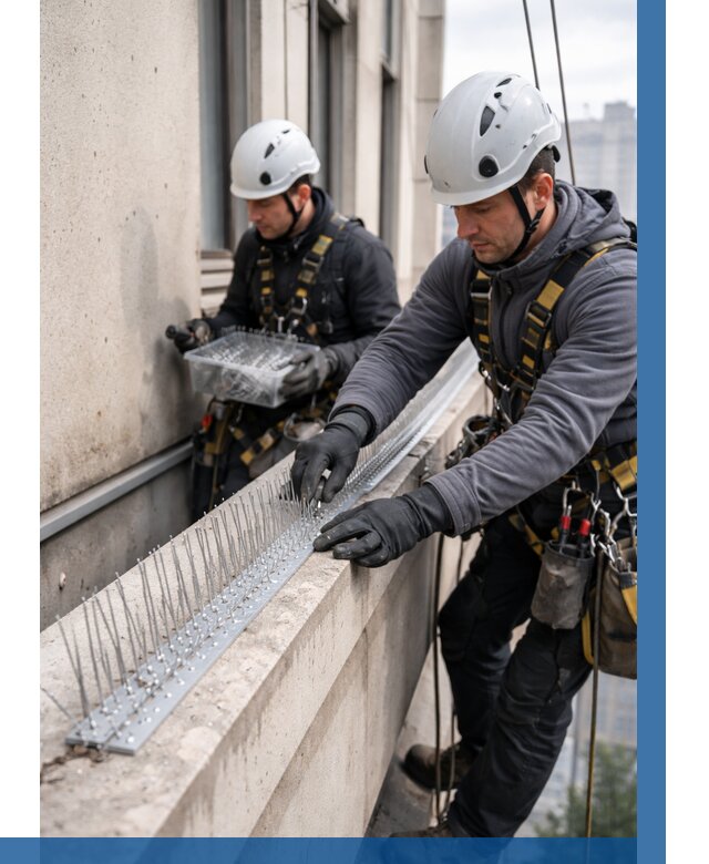 Установка шипов от птиц в Дивногорске от 859 р. | ВЫСОТНИК-Двн